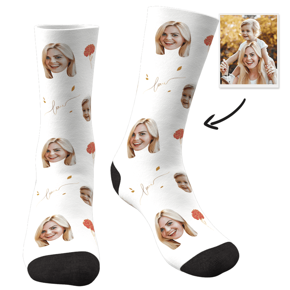 New Mom Gift Custom Face Socks Family Christmas Gift - Giftlab