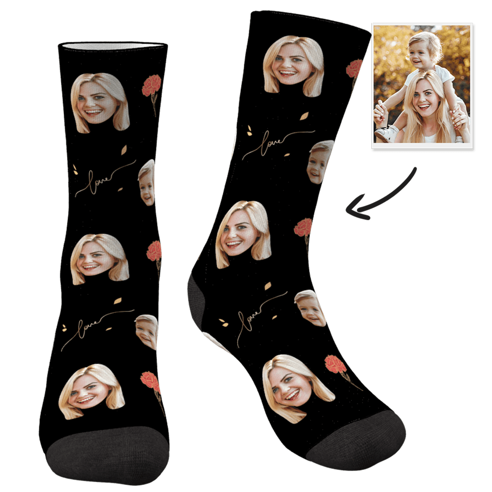 New Mom Gift Custom Face Socks Family Christmas Gift - Giftlab