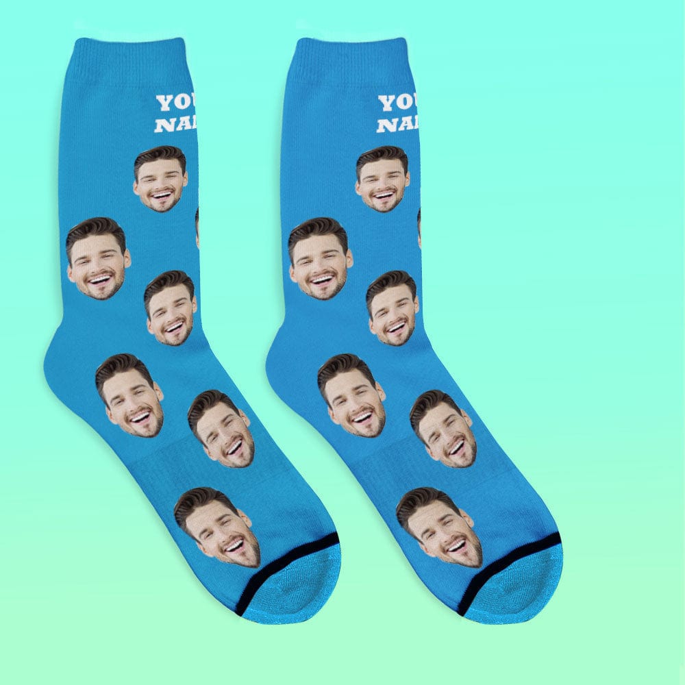 Custom Face Socks 3D Digital Printed Socks Add Pictures and Name - Colorful - Giftlab