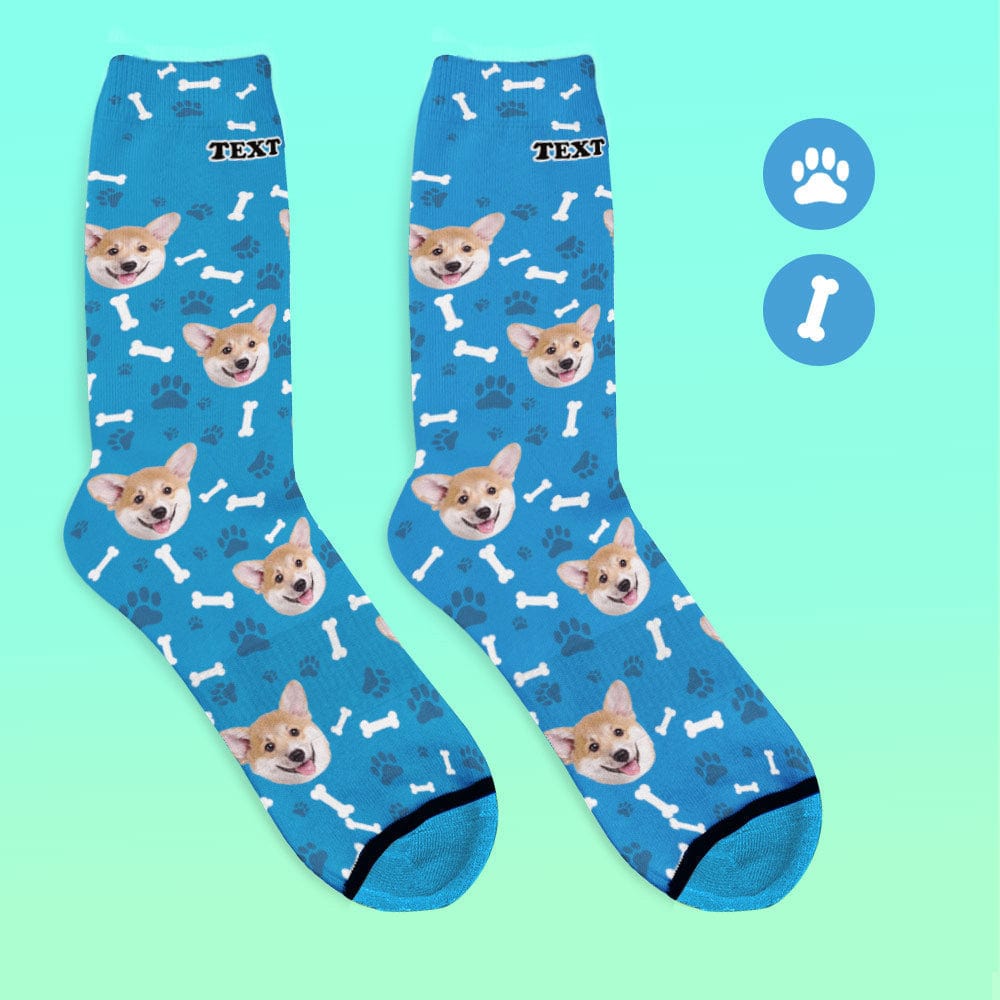 Custom Face Socks 3D Digital Printed Socks Add Pictures and Name - Dog - Giftlab