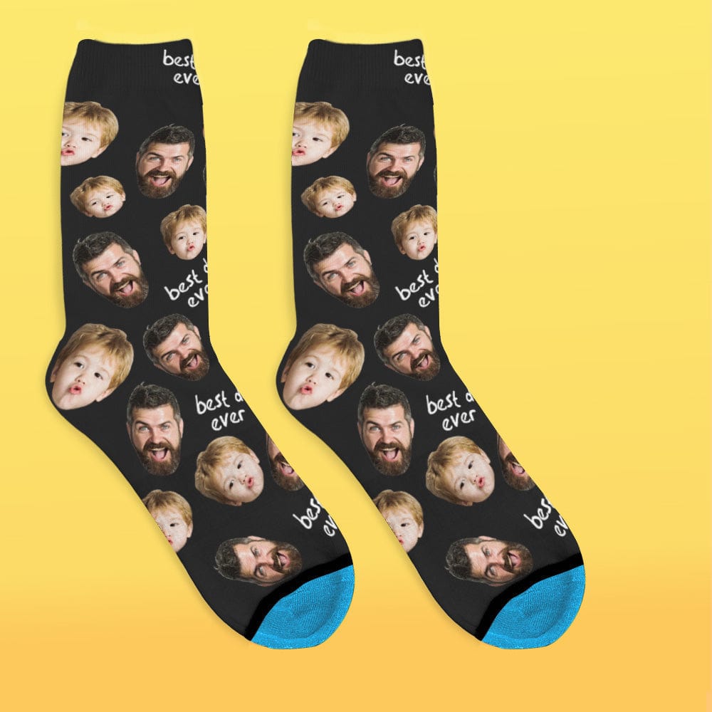 Father's Day Socks Custom Face Socks 3D Digital Printed Socks Add Pictures and Name - Best Dad Ever - Giftlab