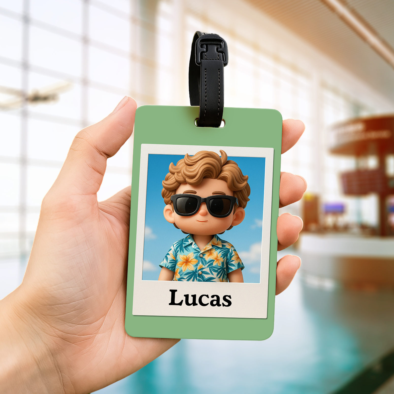 Fully Body Custom Cartoon Character Traveling Luggage Tag with Name and Photo 2D Printing Travel Accessory Gift for Travel Lover