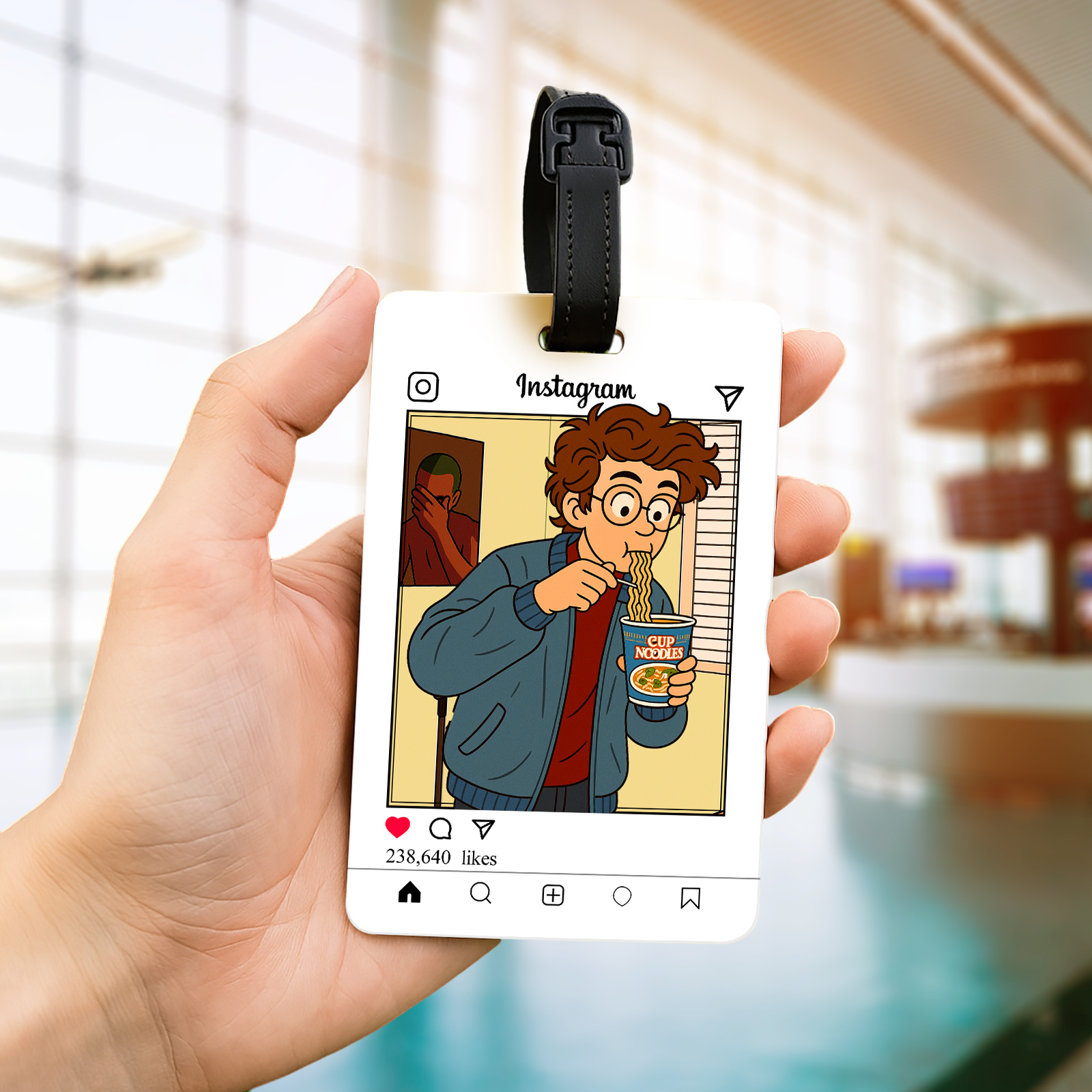 Fully Body Custom Cartoon Character Traveling Luggage Tag with Name and Photo 2D Printing Travel Accessory Birthday Gift for Travel Lover