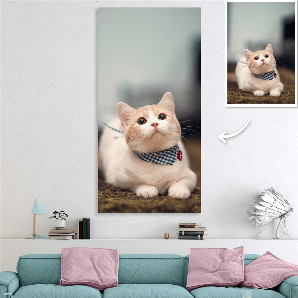 Cat Memorial Gift Custom Photo Wall Art Gift For Cat Lovers - 60*120cm - Giftlab