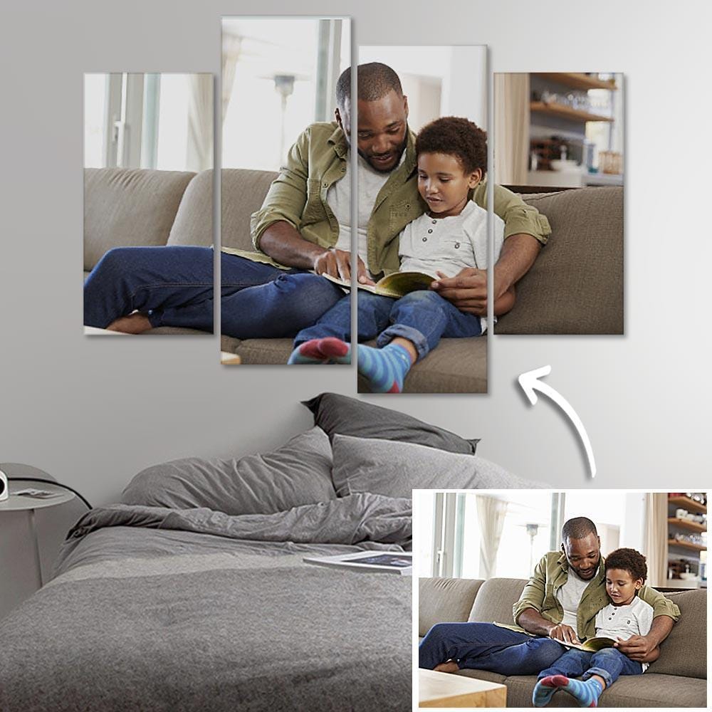 Father's Day Canvas Father's Day Gift Custom Photo Wall Art Canvas Print - 4 pcs - Giftlab
