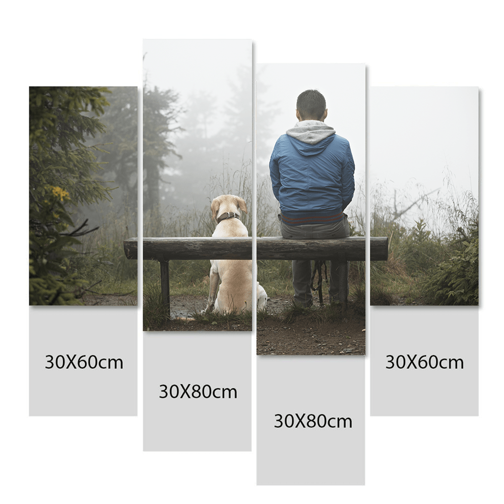 Dog Photo Canvas Print Gift For Dog Owner - 4 Pcs - Giftlab