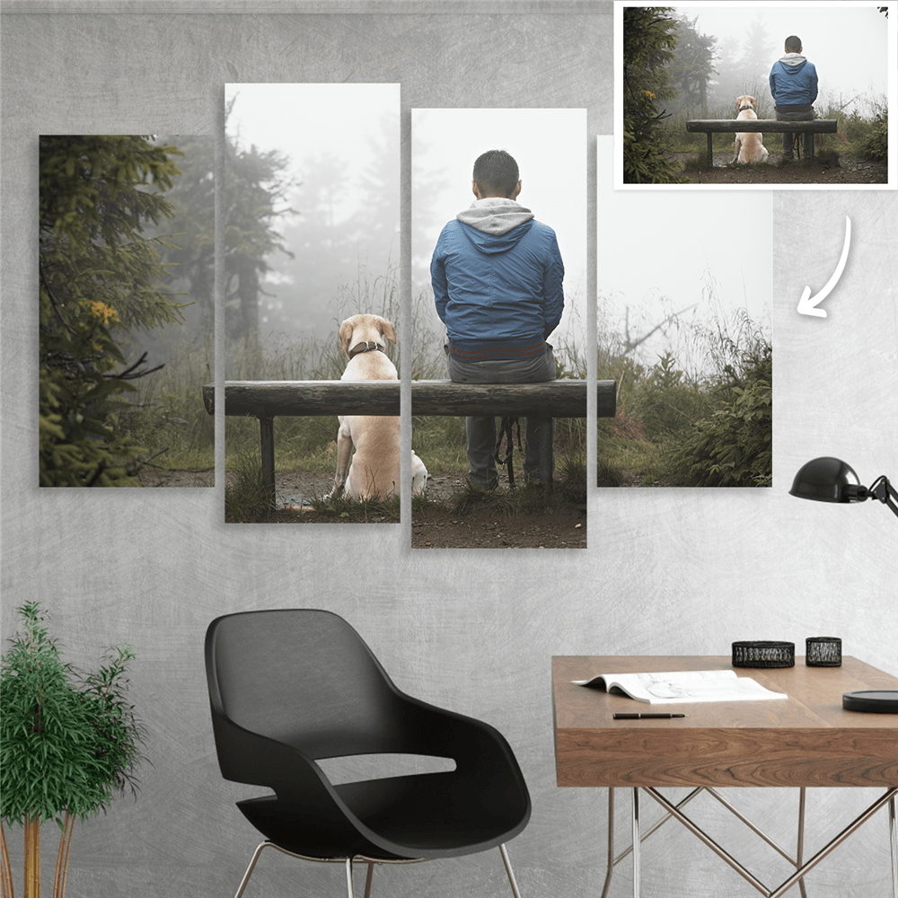 Dog Photo Canvas Print Gift For Dog Owner - 4 Pcs - Giftlab