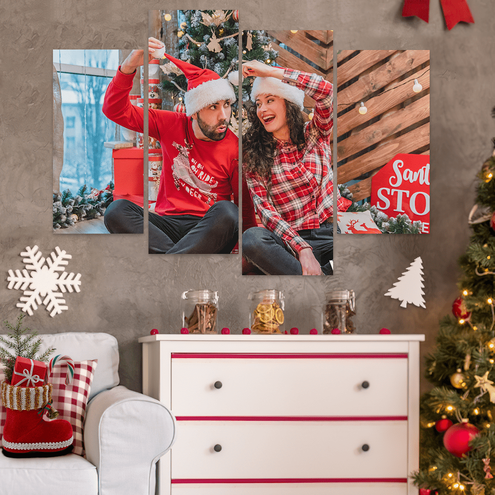 Christmas Gifts Custom Canvas Prints Wall Art  - 4 pcs - Giftlab
