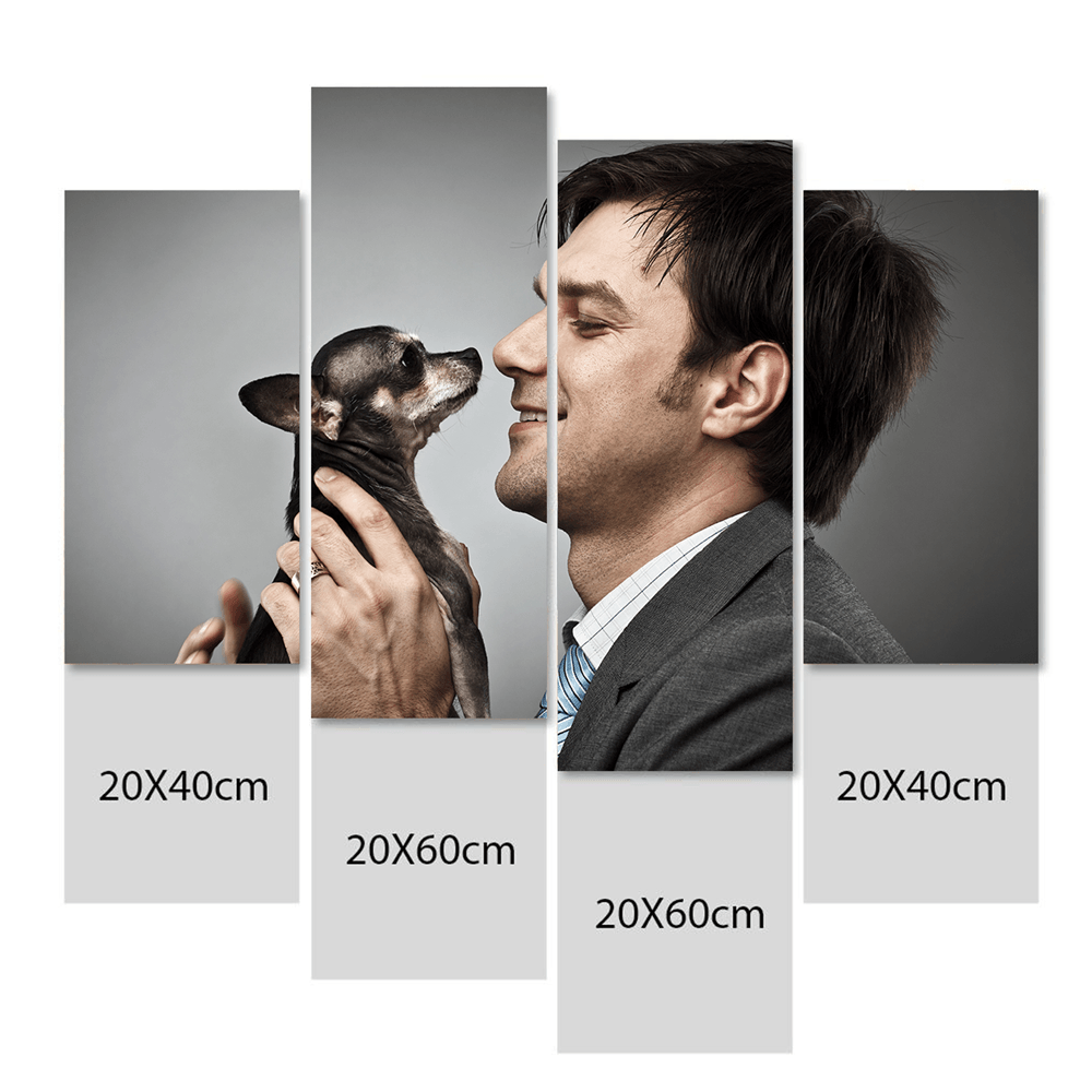 Dog Memorial Gift Custom Photo Wall Decor Canvas Print - 4 Pcs - Giftlab