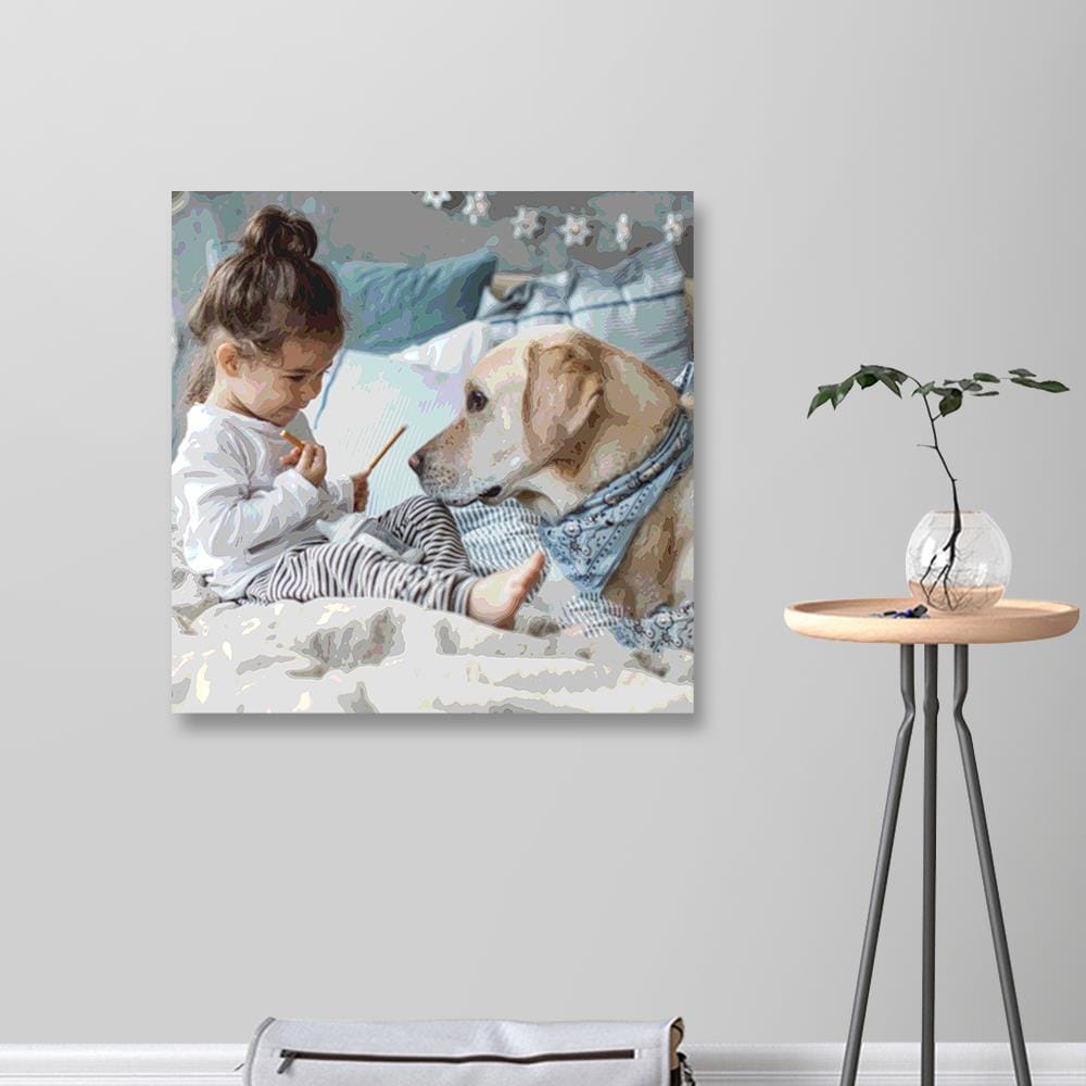 Custom Paint by Number Kits Gifts For Dog Lovers- 24/36 Colors - Giftlab