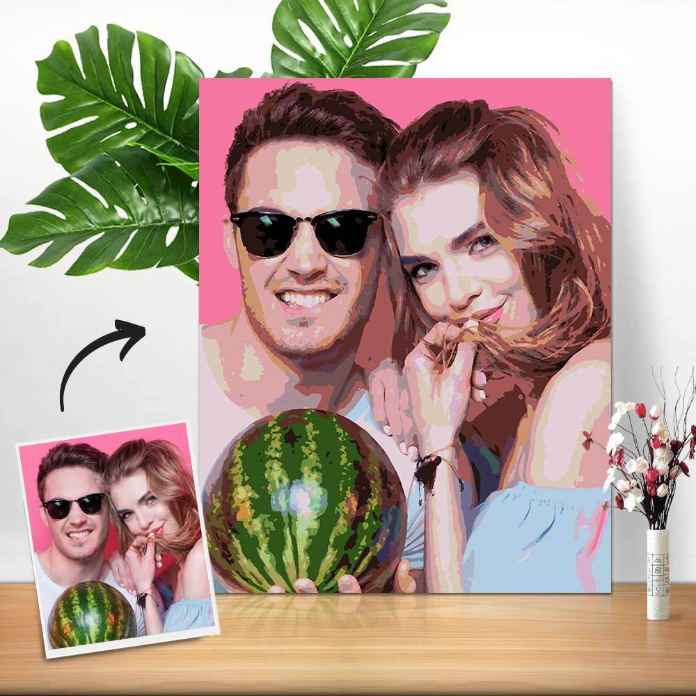 Custom Paint by Number Anniversary Gift For Couple - 24/36 Colors