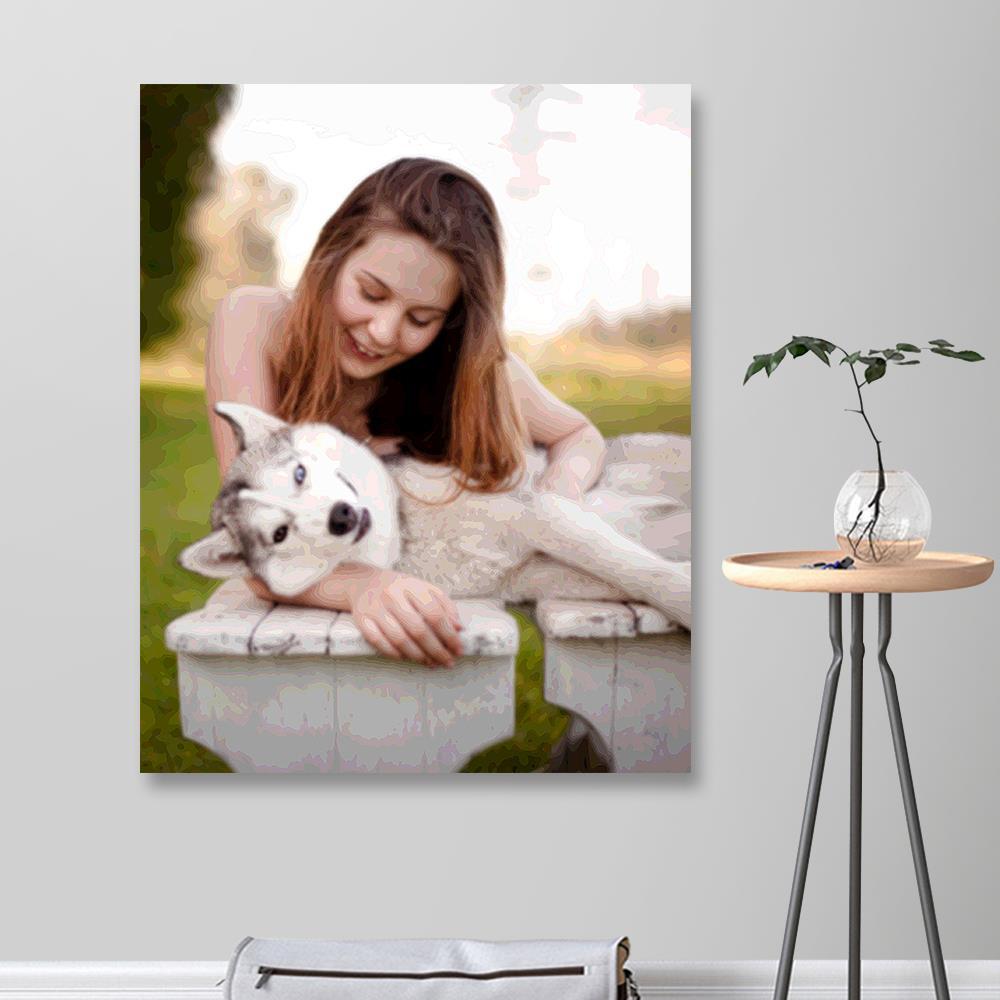 Custom Paint by Number Kits Pet Loss Gifts  - 24/36 Colors - Giftlab