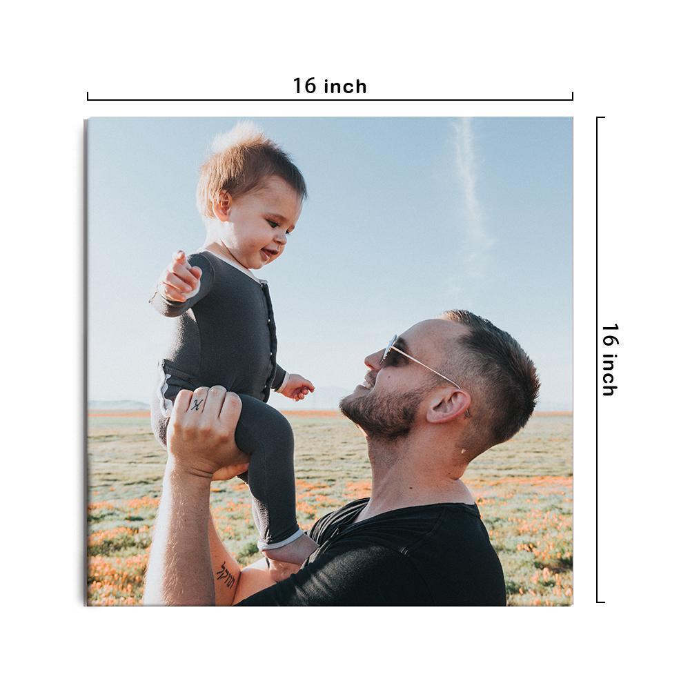 Father's Day Canvas Father's Day Gift Custom Canvas Prints Photo Wall Decor (Optional Frame) - 40*40cm - Giftlab