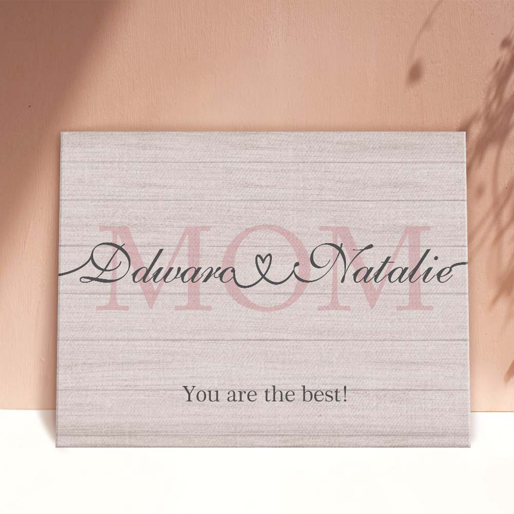 Custom Name Wall Art Painting Her Love Connects Us Gift for Mom - Giftlab