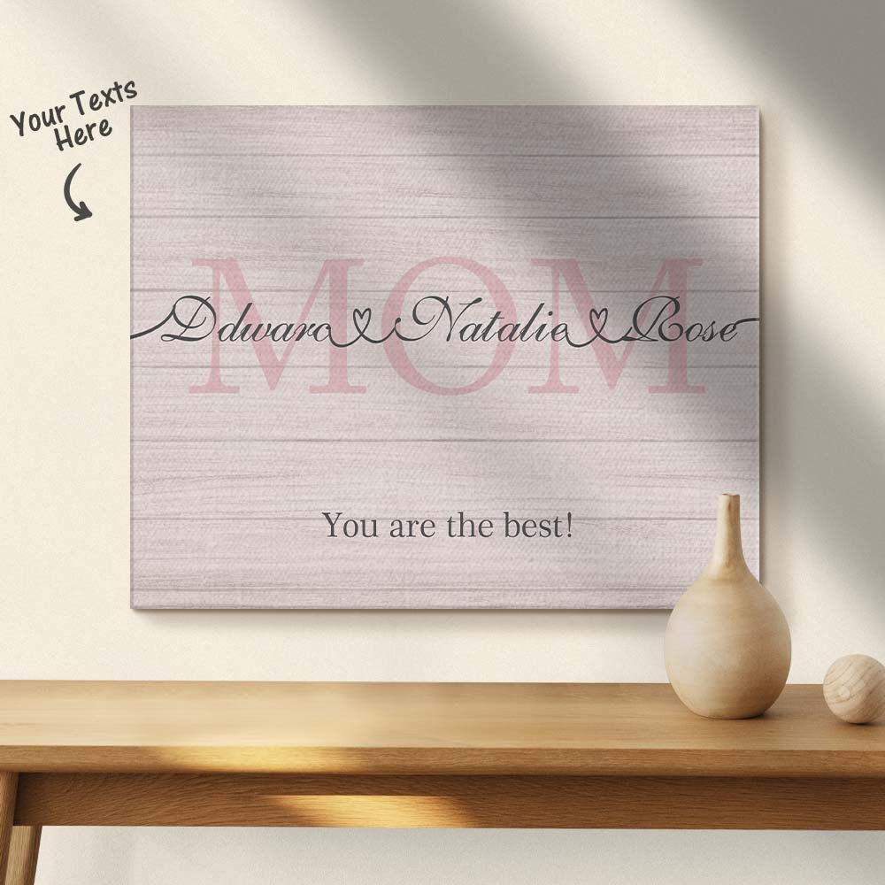 Custom Name Wall Art Painting Her Love Connects Us Gift for Mom - Giftlab