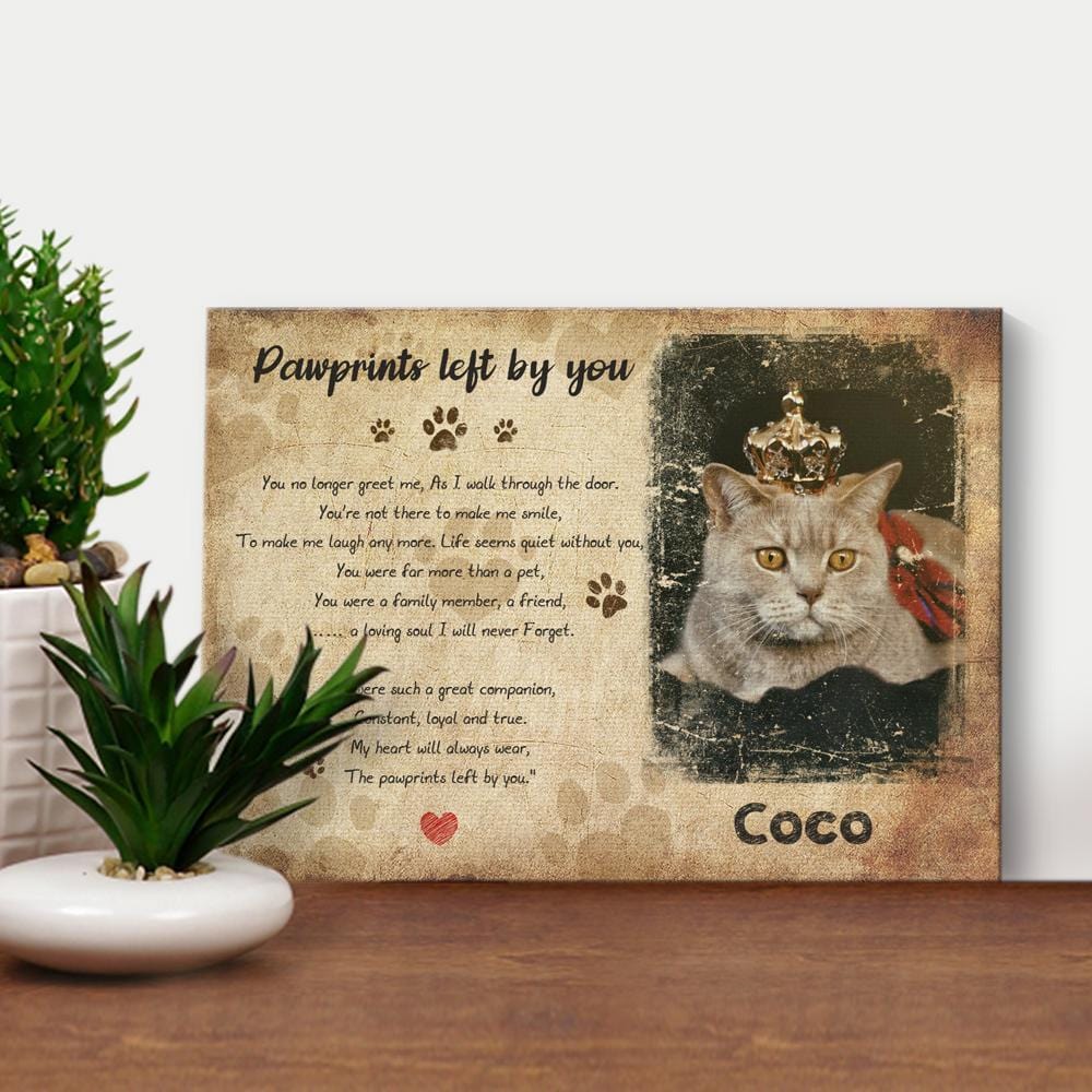 Custom Canvas With Frame Memorial Gifts For Pets - Cat - Giftlab