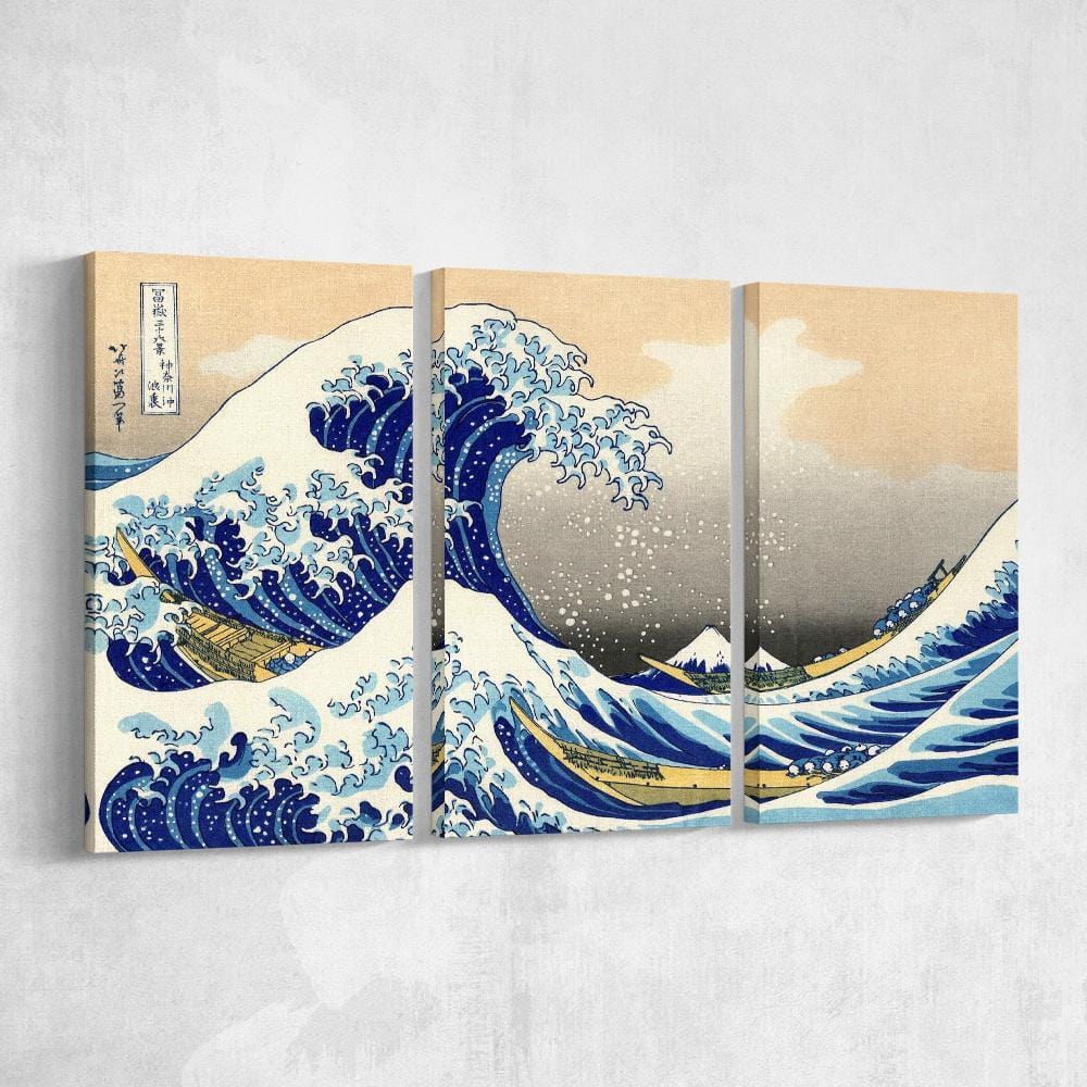 Photo Canvas Prints The Great Wave Off 3 Frameless Wall Decorations Living Room Gifts - Giftlab