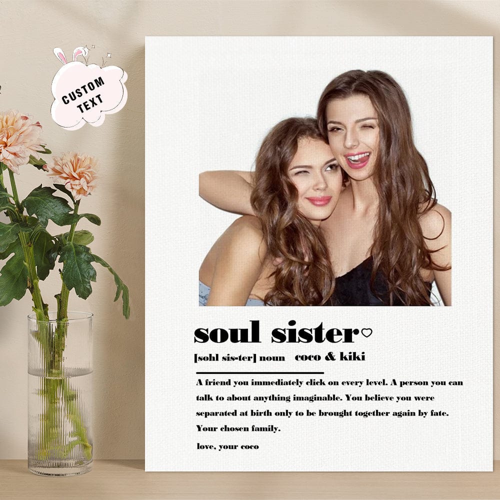 Custom Photo Canvas Soul Sister Anniversary Gift For Friends - Giftlab