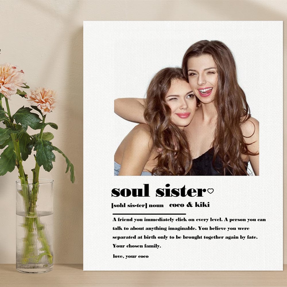 Custom Photo Canvas Soul Sister Anniversary Gift For Friends - Giftlab