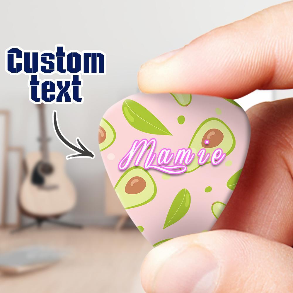 Boyfriend Gift Custom Guitar Pick Avocado Gift - 6pcs - Giftlab