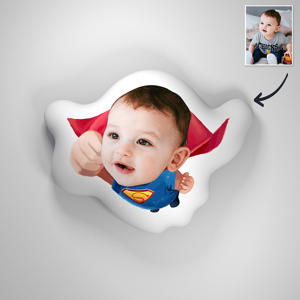 Superman Baby Photo Romantic Comfortable Cute Pillow - Giftlab