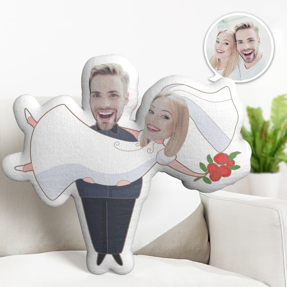 Wedding Gifts Funny Couple MiniMe Pillow Personalized Pillow Gifts Unique Face Pillow Gifts - Giftlab
