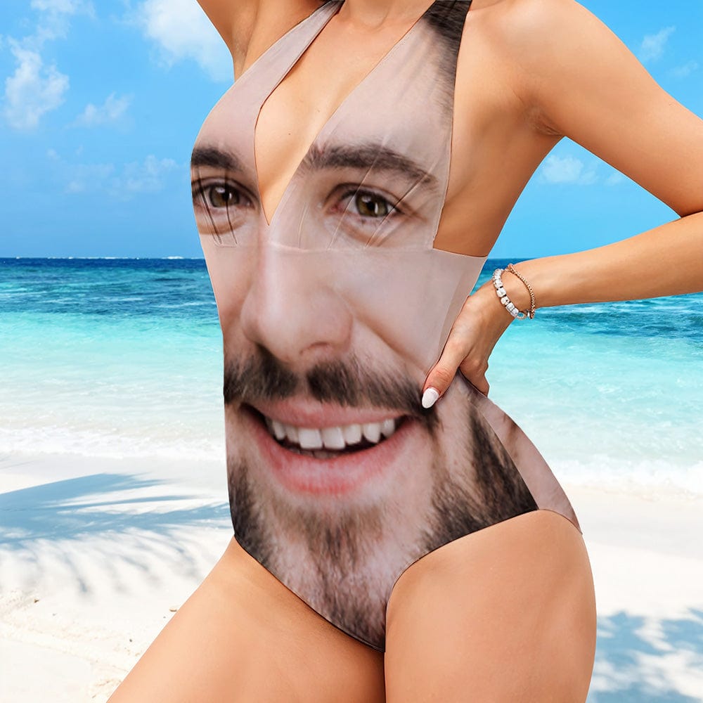 Custom Swimsuits With Face One Piece Bathing Suit Photo Swimsuit Funny Gifts for Girlfriend Wife - Giftlab