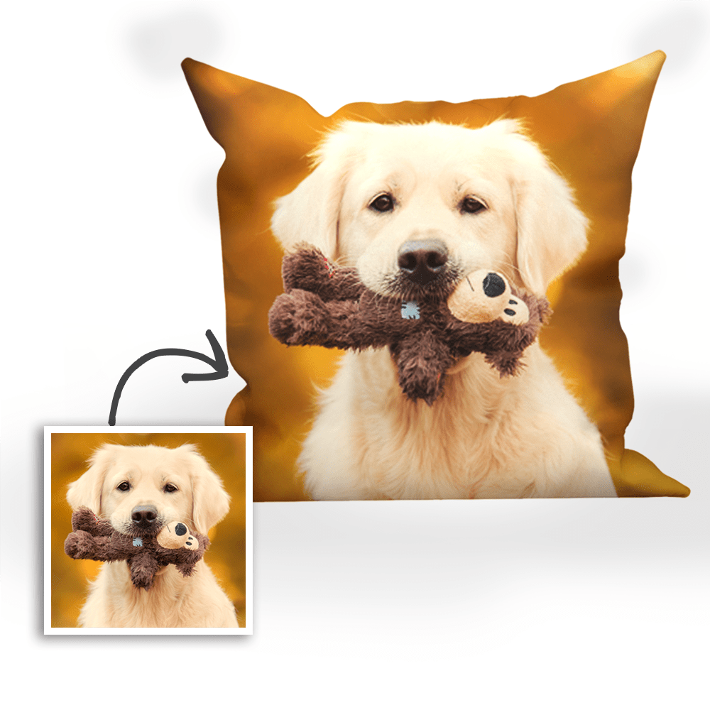 Pet Memorial Gift Custom Throw Pillow with Dog Photo - Giftlab