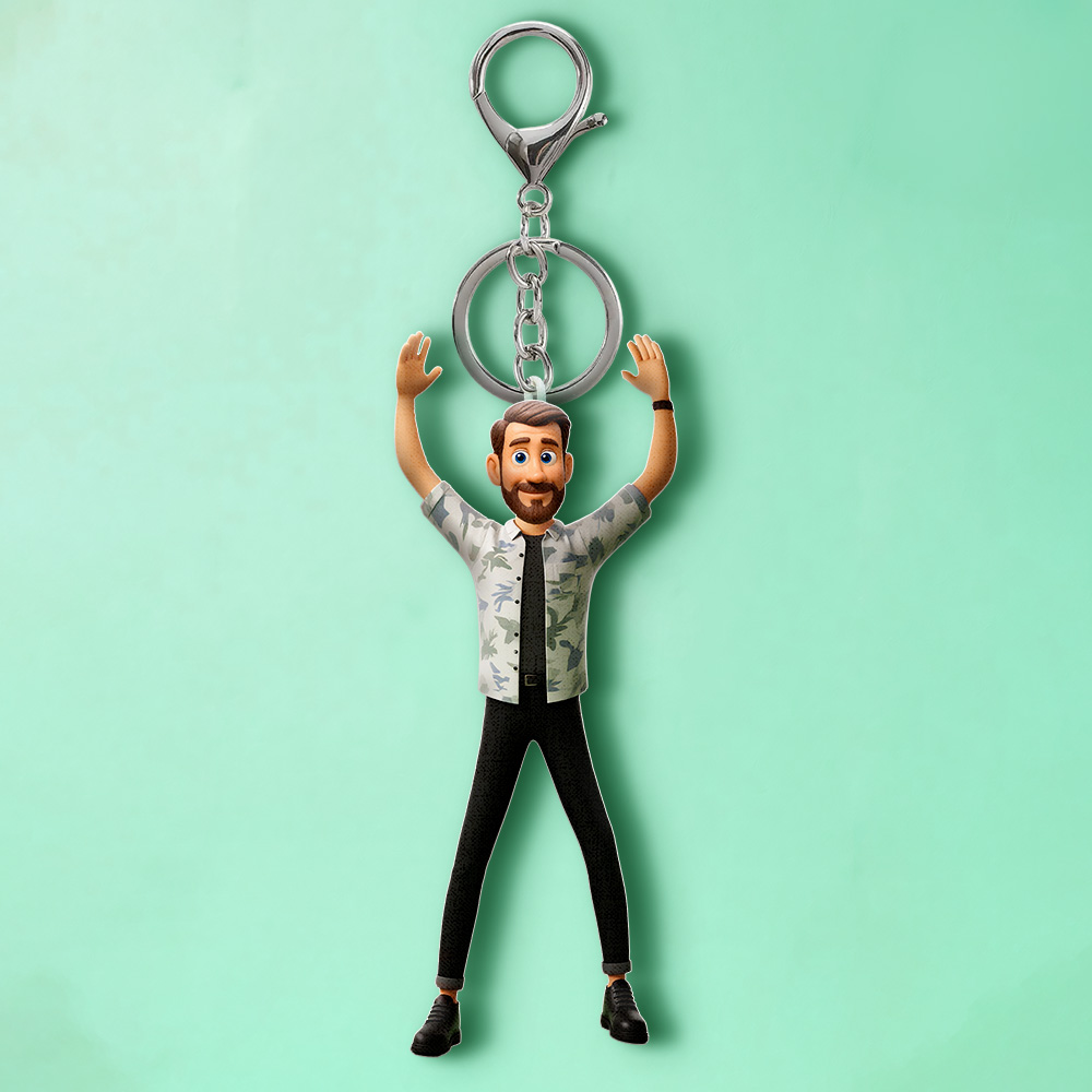 Custom Face Twistable Mini Me Keychain Personalized Doll Keychain Twist, Pose & Funny Gift - GiftlabUS