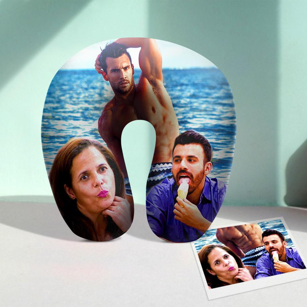 Custom Neck Pillow Travel Pillow with Photo Gag Gifts Christmas Gifts For Men - Giftlab