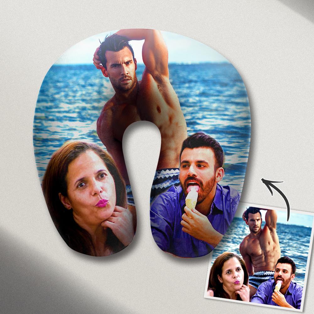 Custom Neck Pillow Travel Pillow with Photo Gag Gifts Christmas Gifts For Men - Giftlab