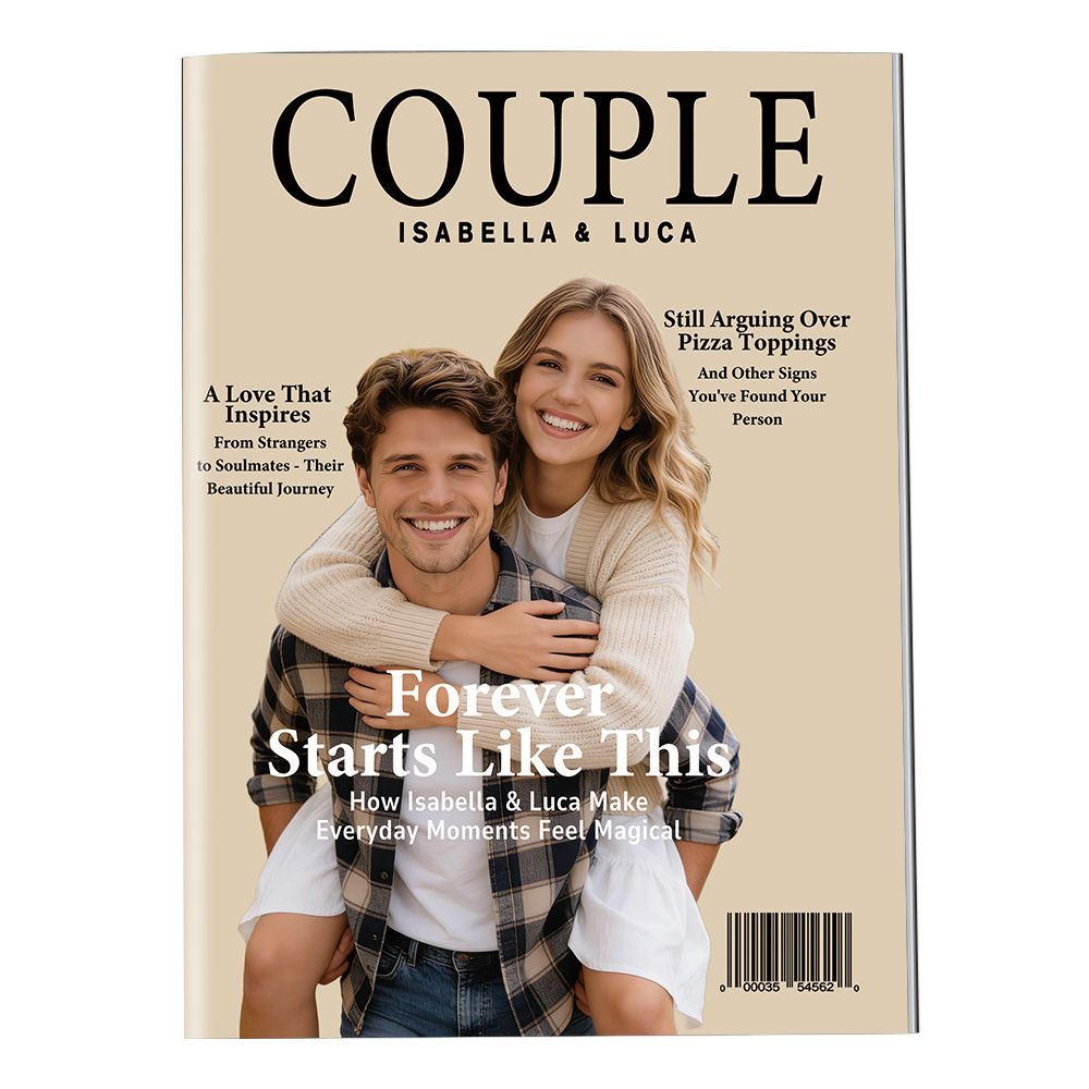 Personalized COUPLE Magazine for Her on Valentine's Day & Anniversary - GiftlabUS