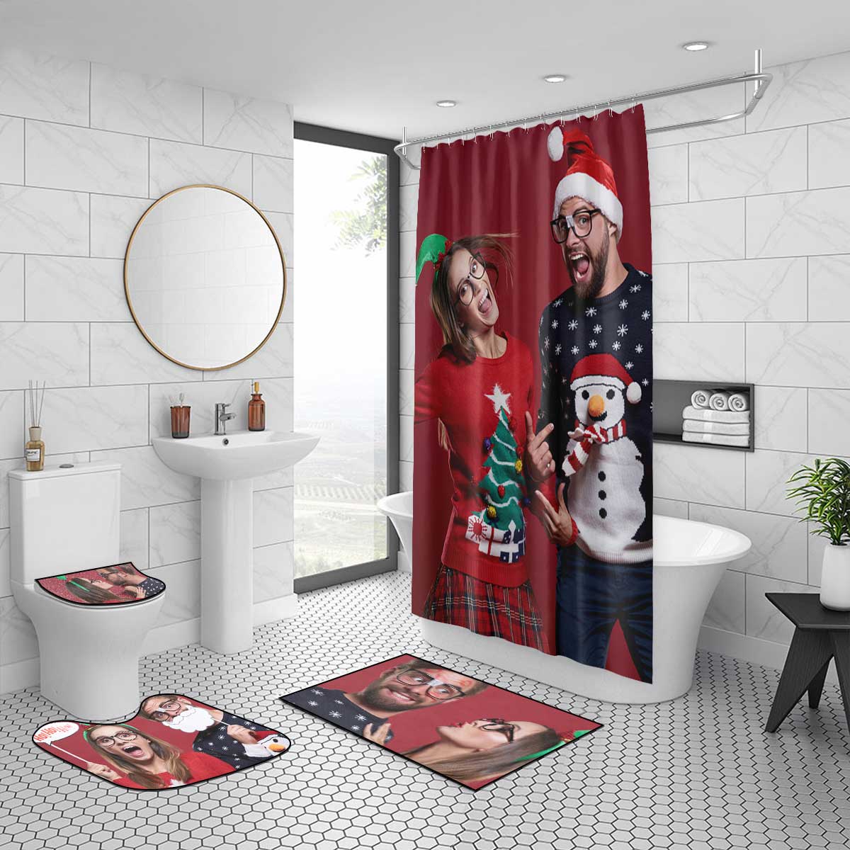 Halloween Shower Curtain Sets Custom Photo Shower Curtain & Bathroom Rug Sets - Giftlab
