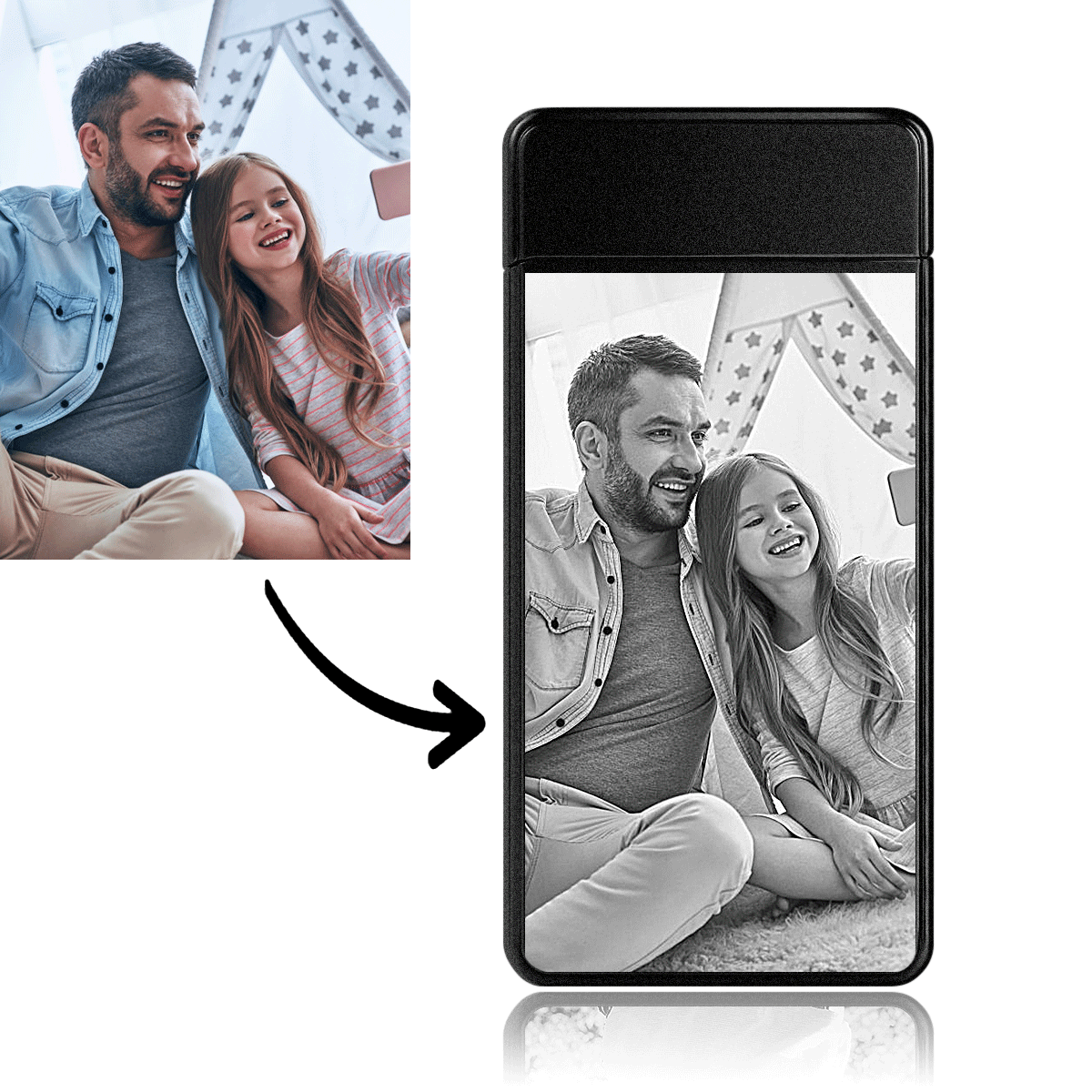 Photo Lighter Father's Gift From Daughter - Scrub Black - Giftlab