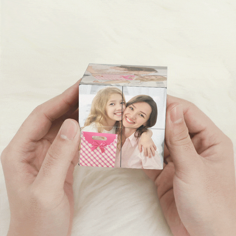 Mother's Day Gift Custom Photo Cube Custom Photo Gift Magic Foldable Picture Cube - Giftlab