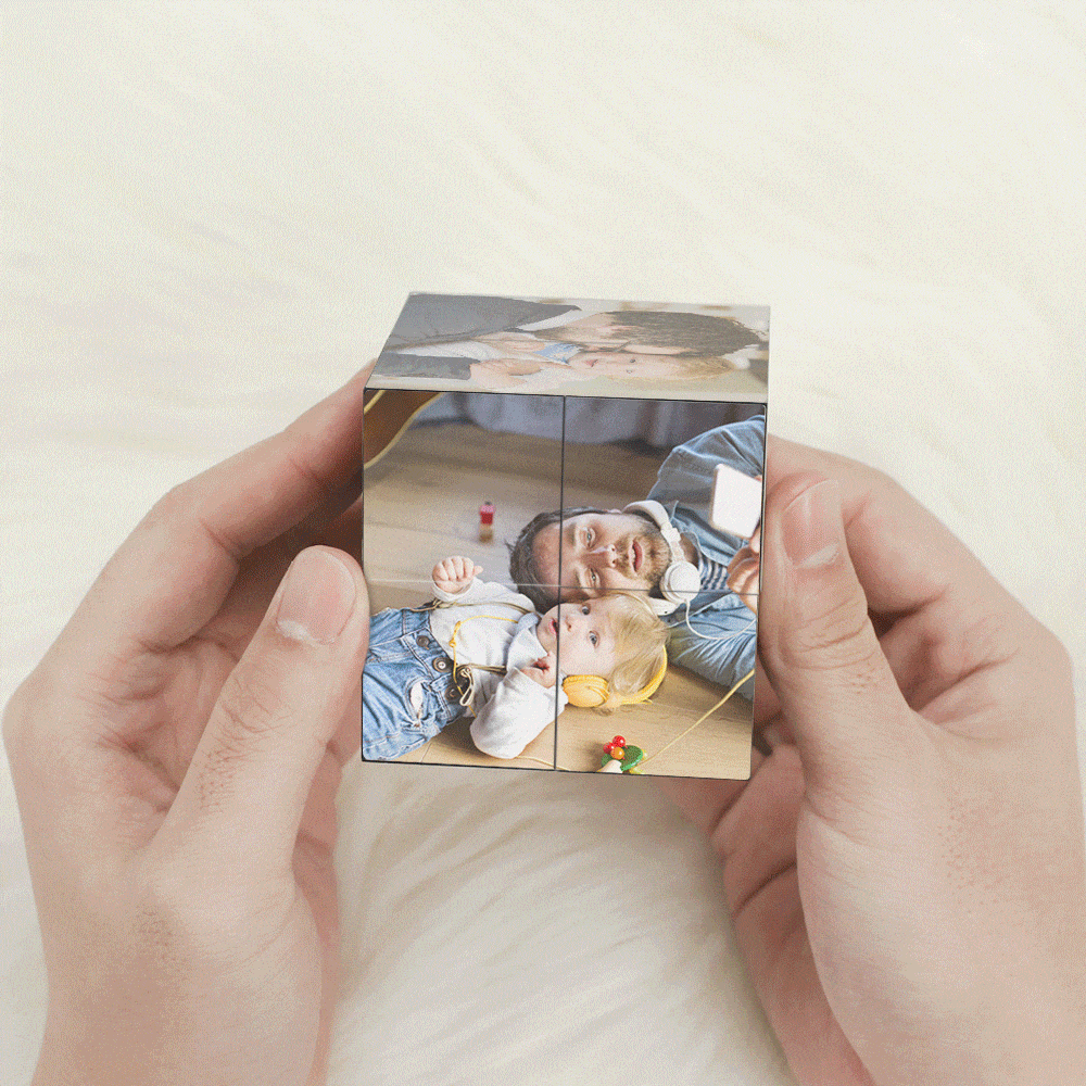 Photo Infinity Cube Magic Photo Cube Flipping Cube Gifts For Dad - Giftlab