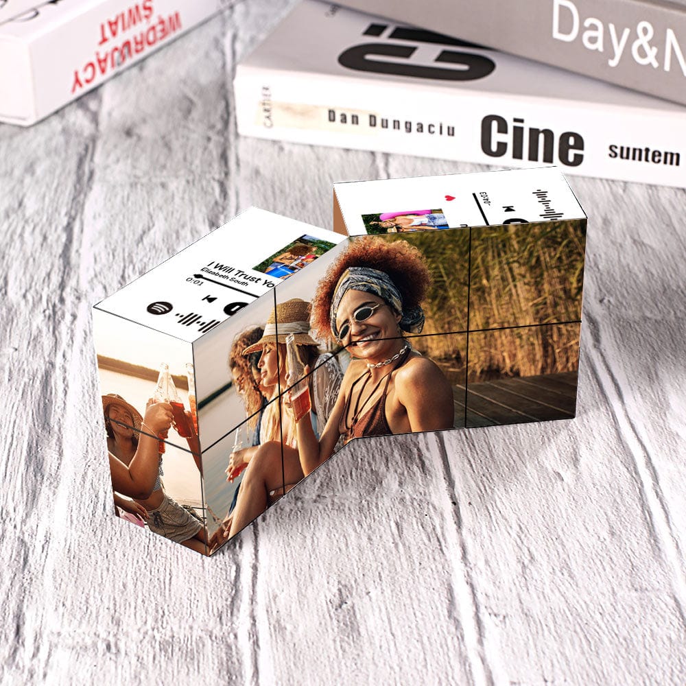 Personalized Magic Photo Cube with Spotify Code Living Room Gifts For Friends - Giftlab