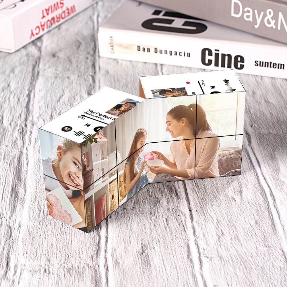 Custom Photo Cube Magic Photo Cube with Spotify Code Gift For Mother - Giftlab