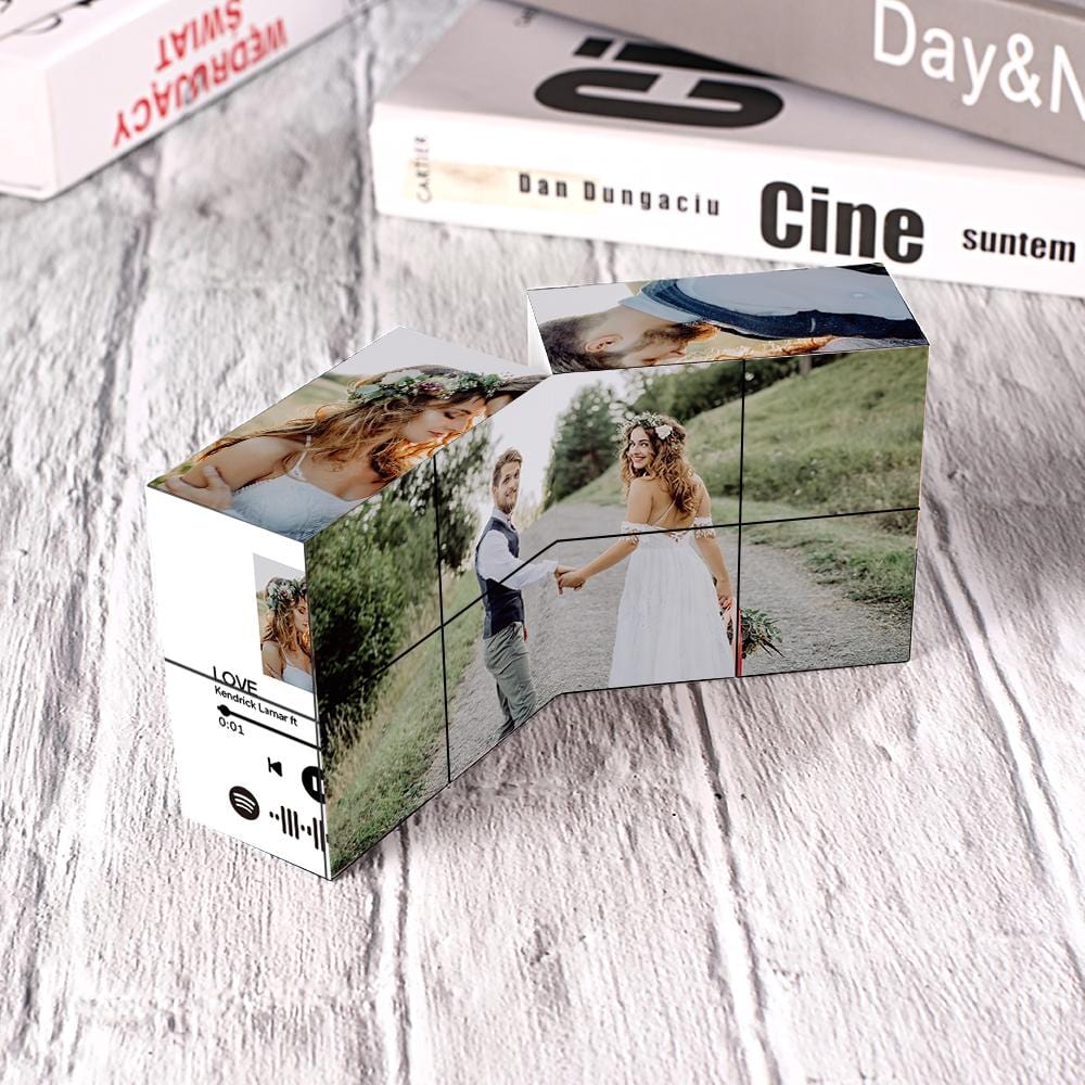 Magic Photo Cube with Spotify Code Picture Cube Valentines Day Gifts - Giftlab