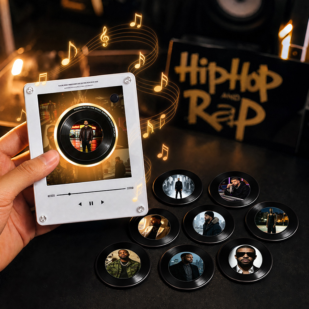 Retro Rap Icon NFC Vinyl Disc Sign Smart Music Playback Refrigerator Magnet