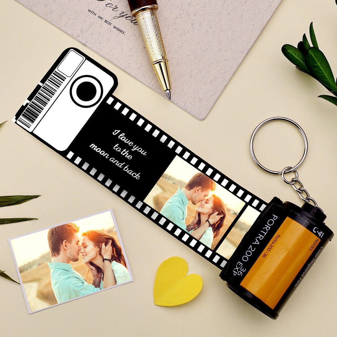 Custom Camera Roll Keychain Photo Film Roll Keychain with Text Gift for Couple - Giftlab