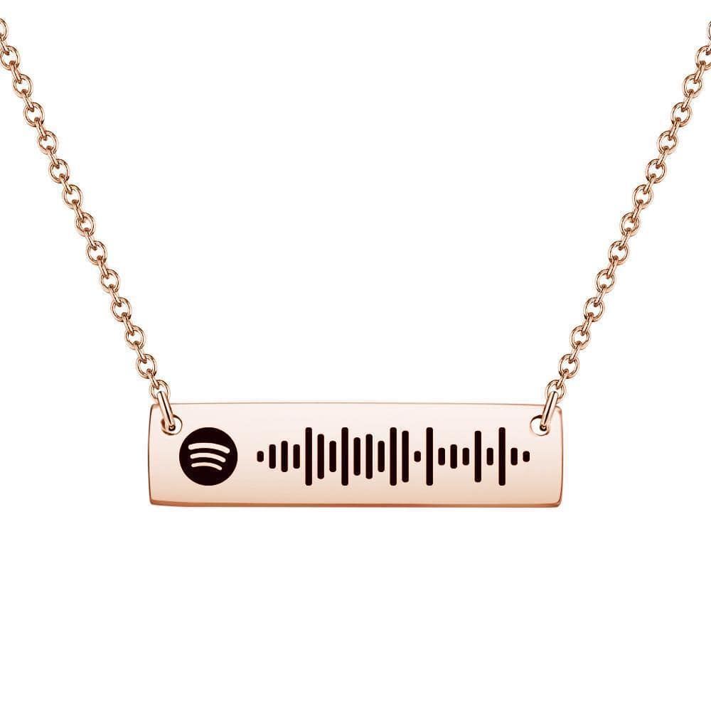 Spotify Necklace Personalized Bar Necklace Music Code Necklace Valentine's Day Gift - Giftlab