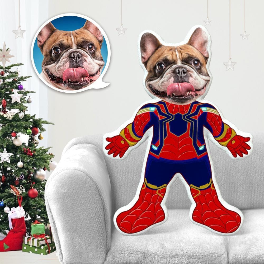 Dog Face Pillow Pet Photo Pillow Gifts for Dog Lovers Iron Spider Costume - Giftlab