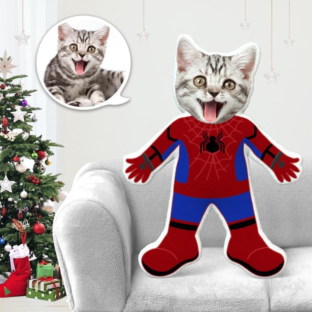 Custom Stuffed Animals Dog Face Pillow Pet Photo Pillow Gifts for Dog Lovers Spiderman Costume - Giftlab