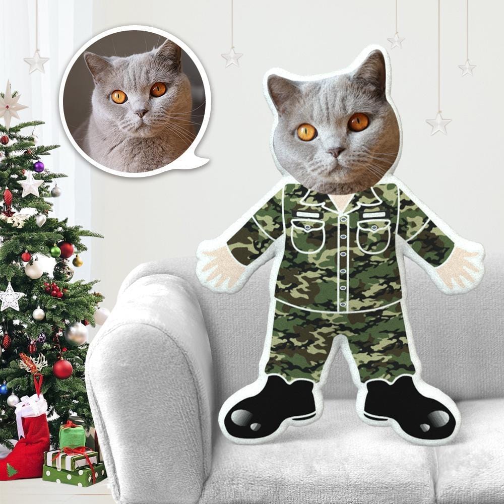 Dog Photo Pillow Dog Face Pillow Custom Dog Pillow Marine Veterans Army Airforce Soldier Costume - Giftlab