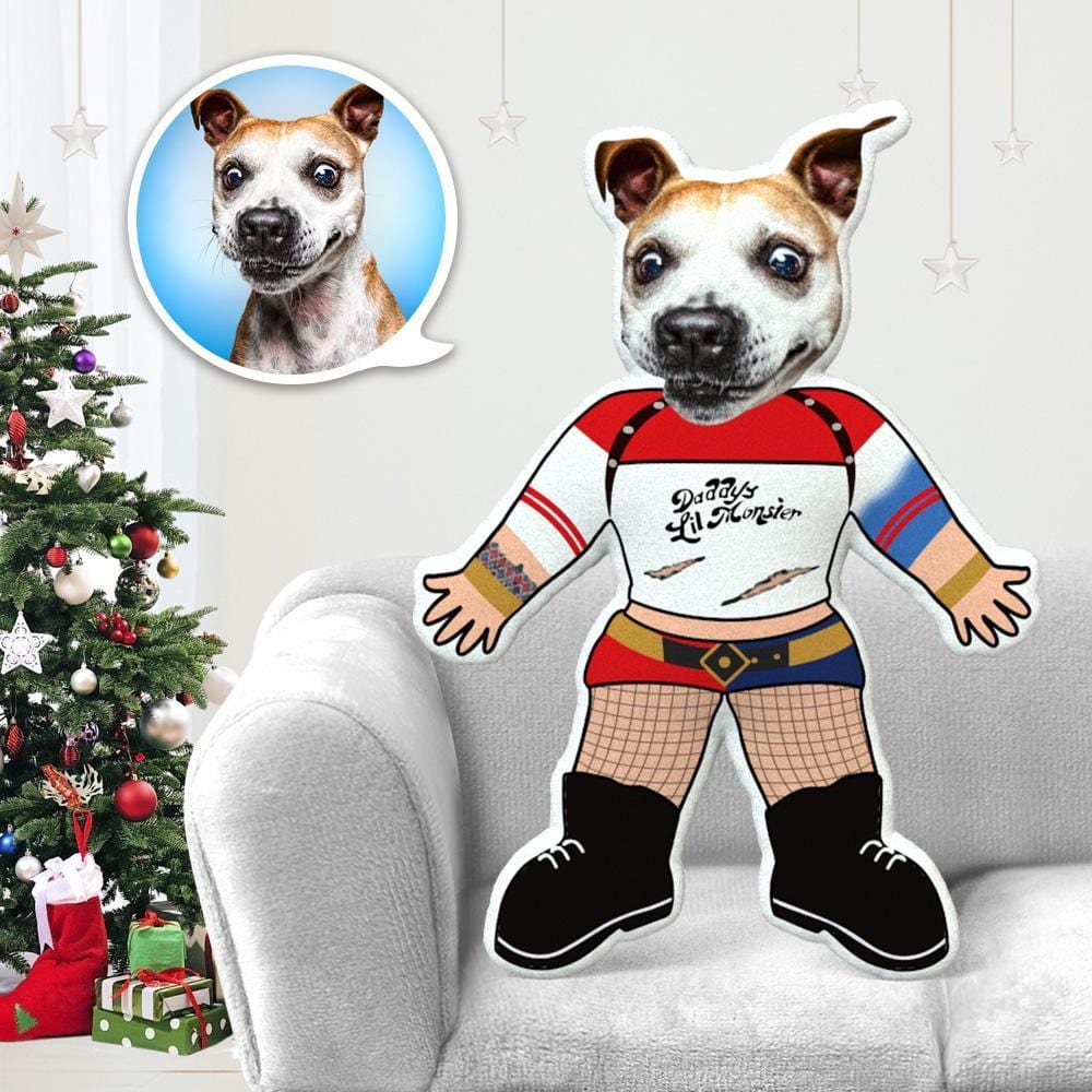 Dog Face Stuffed Animals Pillow Pet Photo Pillow Gifts for Dog Lovers Harley Costume - Giftlab