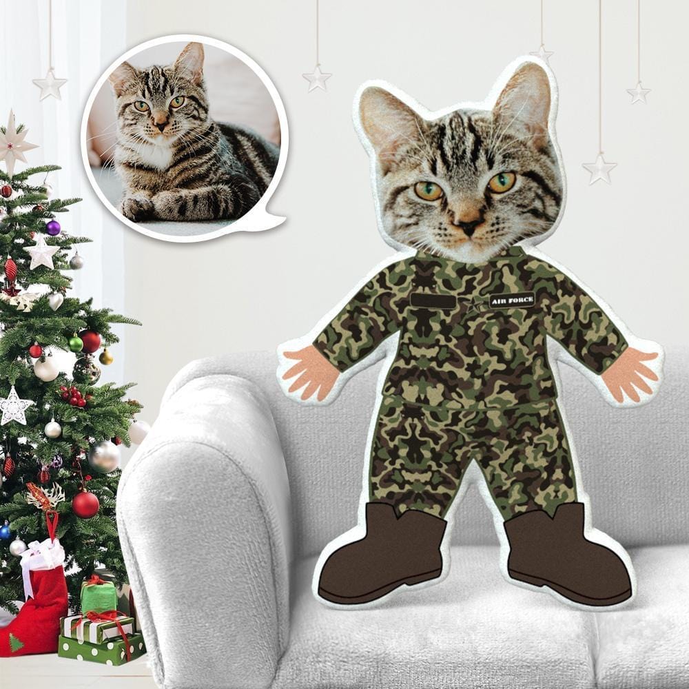 Dog Photo Pillow Dog Face Pillow Custom Dog Pillow Marine Veterans Army Airforce Soldier - Giftlab