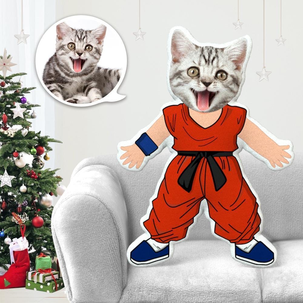 Dog Face Pillow Pet Photo Pillow Gifts for Dog Lovers Son Goku Costume - Giftlab