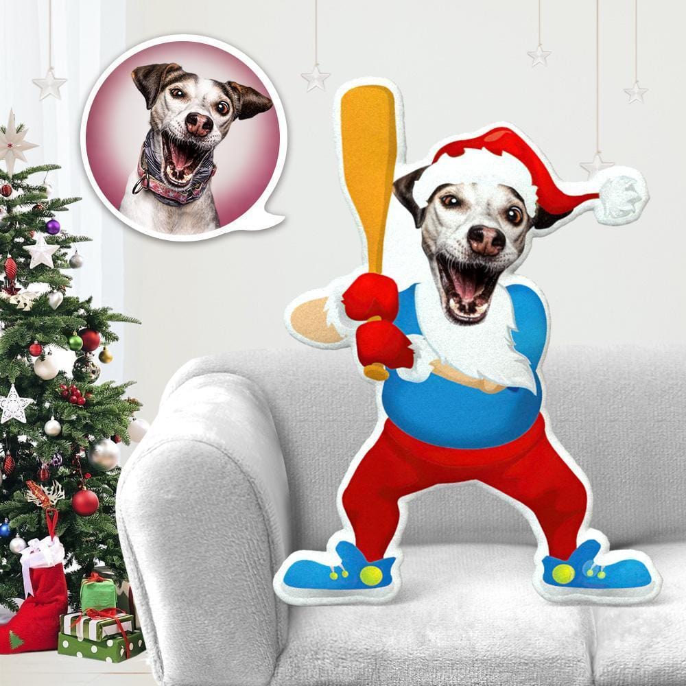 Custom Stuffed Animals Pillow Pet Photo Pillow Gifts for Dog Lovers Baseball Santa Costume Christmas Gifts - Giftlab