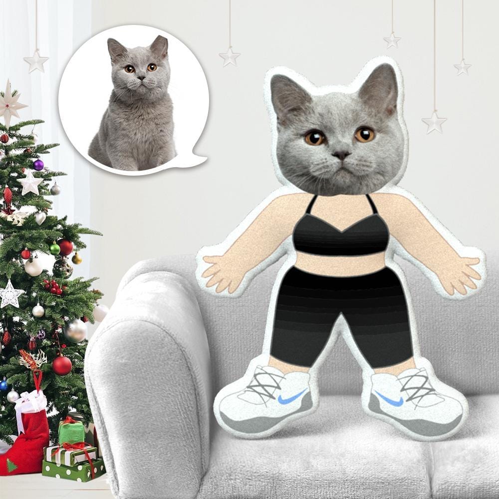 Dog Face Stuffed Animals Pillow Pet Photo Pillow Gifts for Dog Lovers Gym Attire Costume - Giftlab